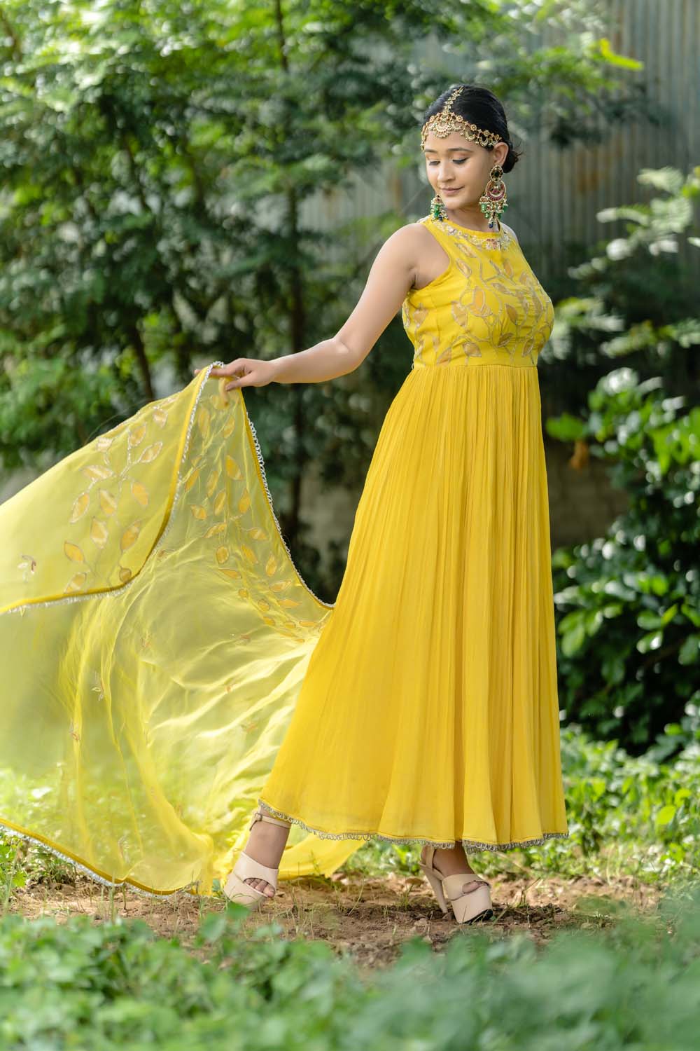 Mustard color outlet frock suit