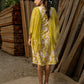 Rassian Sage - Yellow Printed Midi Dress with Chiffon Sleeves