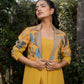 Iris - Yellow Embroidered Jacket Dress