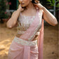 Ijya - Rose Quartz Drape Saree with Sleeveless Blouse