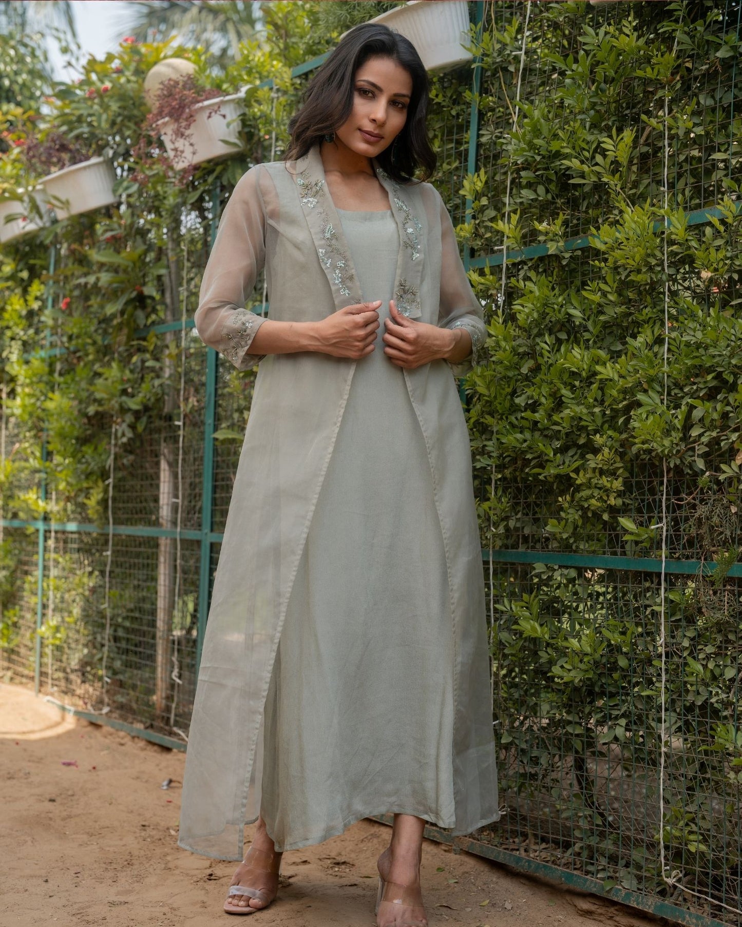 Pakrica - Sage Maxi Jacket Dress