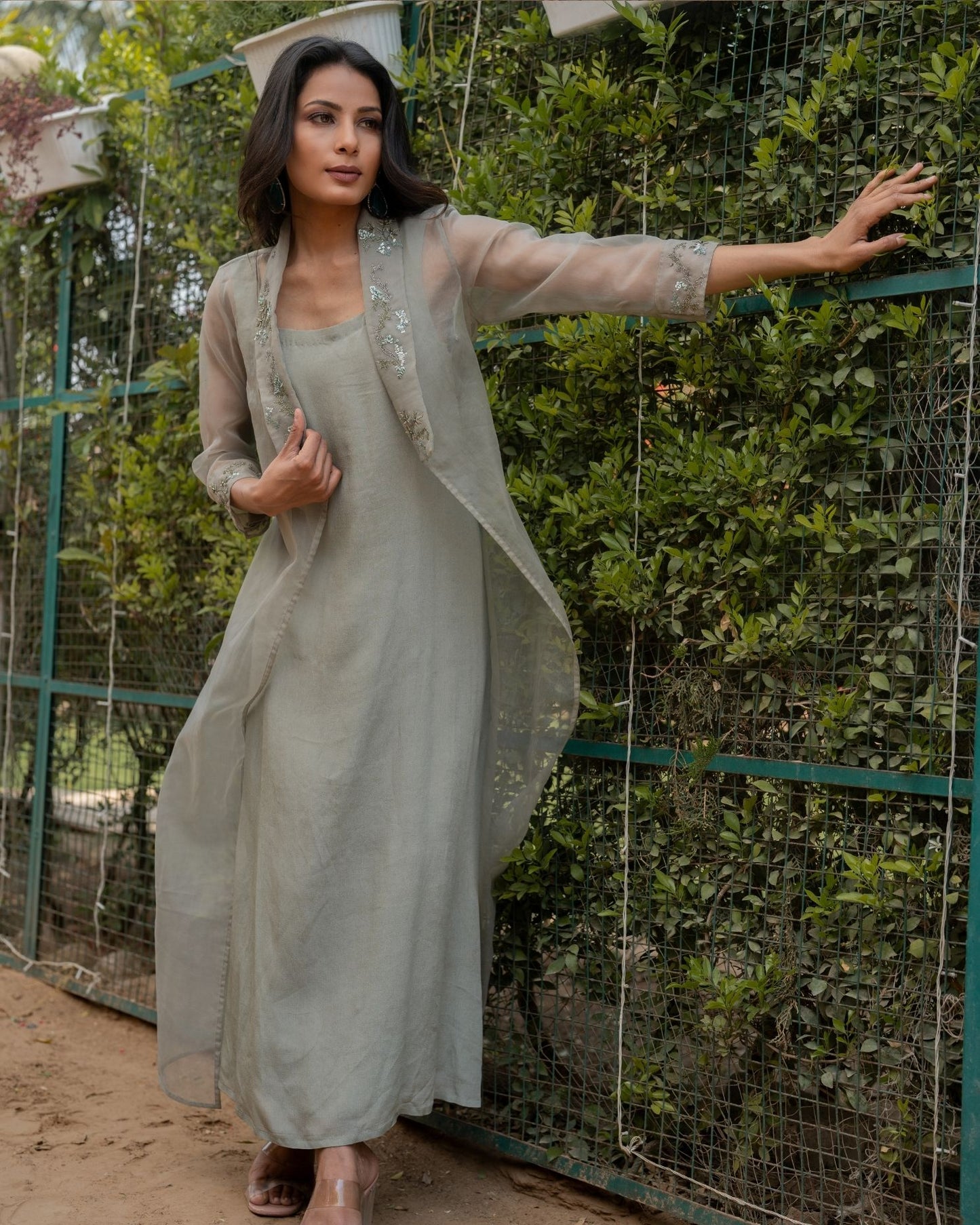 Pakrica - Sage Maxi Jacket Dress