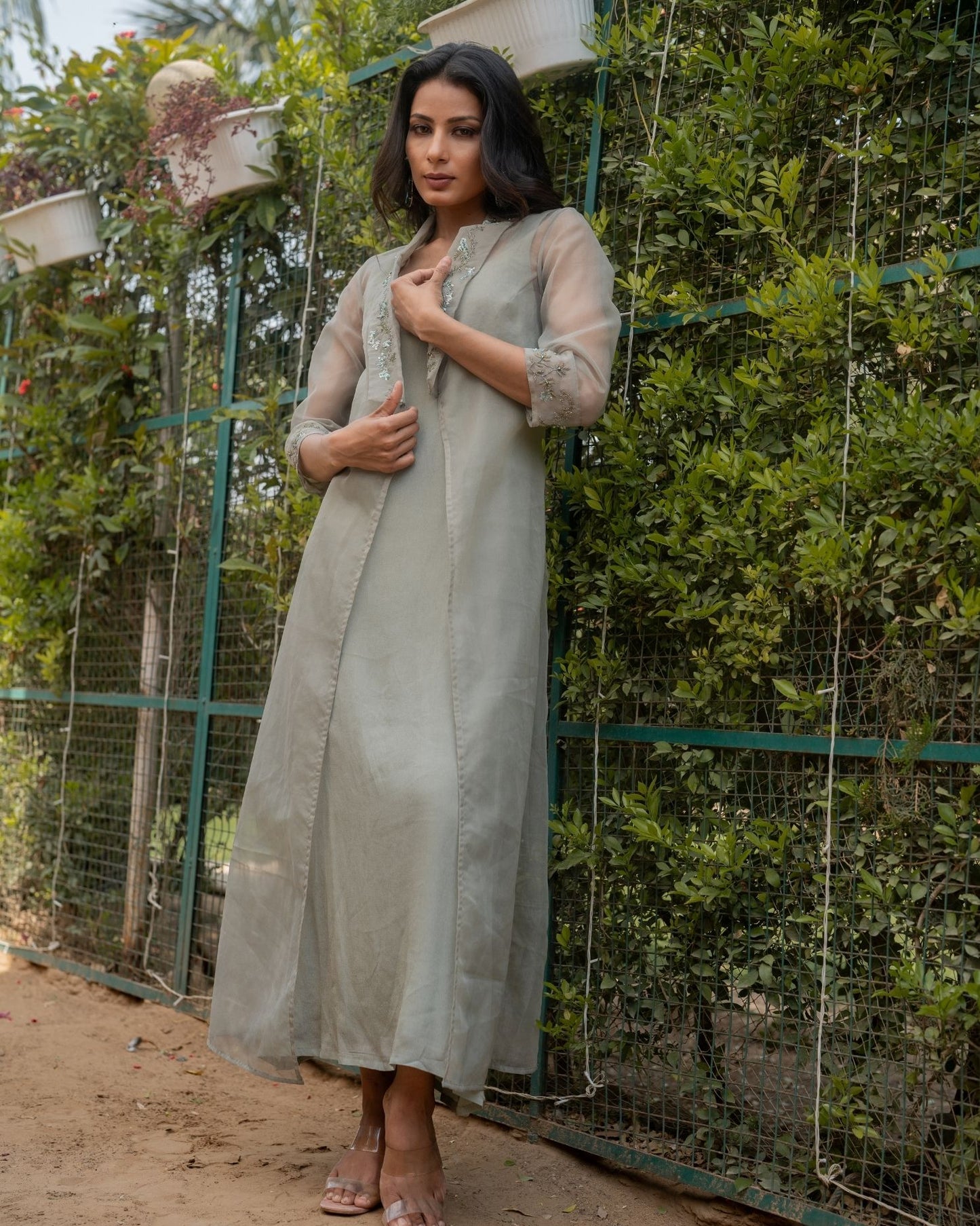 Pakrica - Sage Maxi Jacket Dress