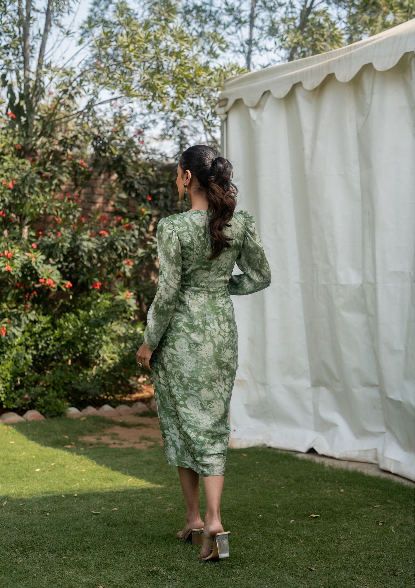 Tulip - Green Draped Dress