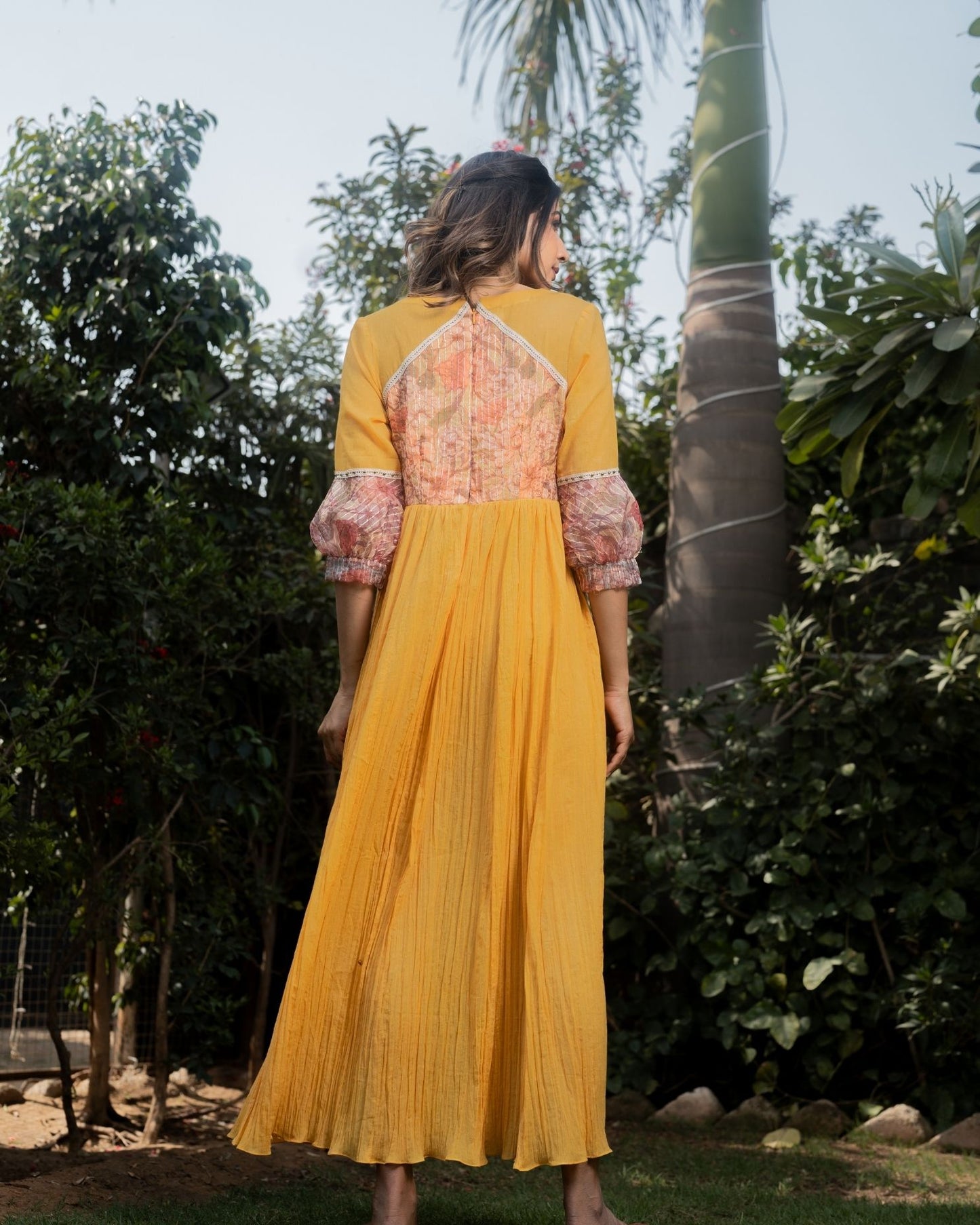 Rosehips - Yellow Embroidered Maxi Dress