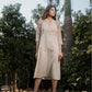 Vera - Light Beige Knees Length Midi Dress