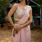 Ijya - Rose Quartz Drape Saree with Sleeveless Blouse