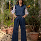 Tansy - Blue Denim Top with Pant Set