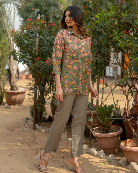 Timeless - Green Top & Pant Cord Set