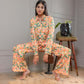 Geranium - Peach with Green Top and Pant Co-ord Set