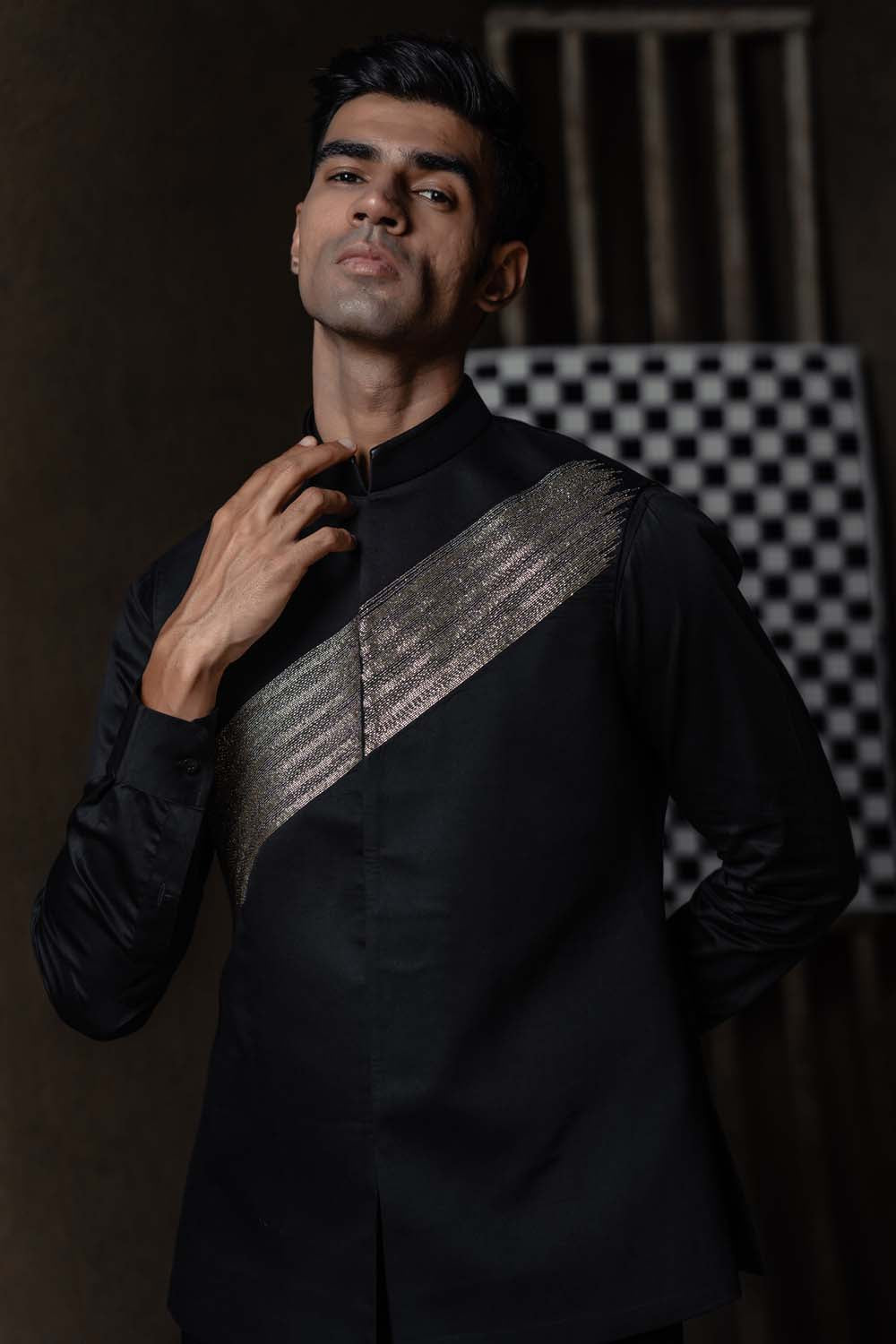 Talq - Black Stylish Nehru Jacket