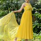 Jarad - Aukar Yellow Anarkali Suit With Dupatta Set