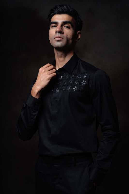 Salav - Men's Stylish Black Shirt