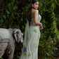 Sage Green Kumundhani Saree with Blouse