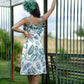 Ashleaf - White with Green Leaf Print Dress for Women