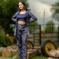 Sorrel - Women Nevyblue Pants with Bralette Crop Top Co-ord Set