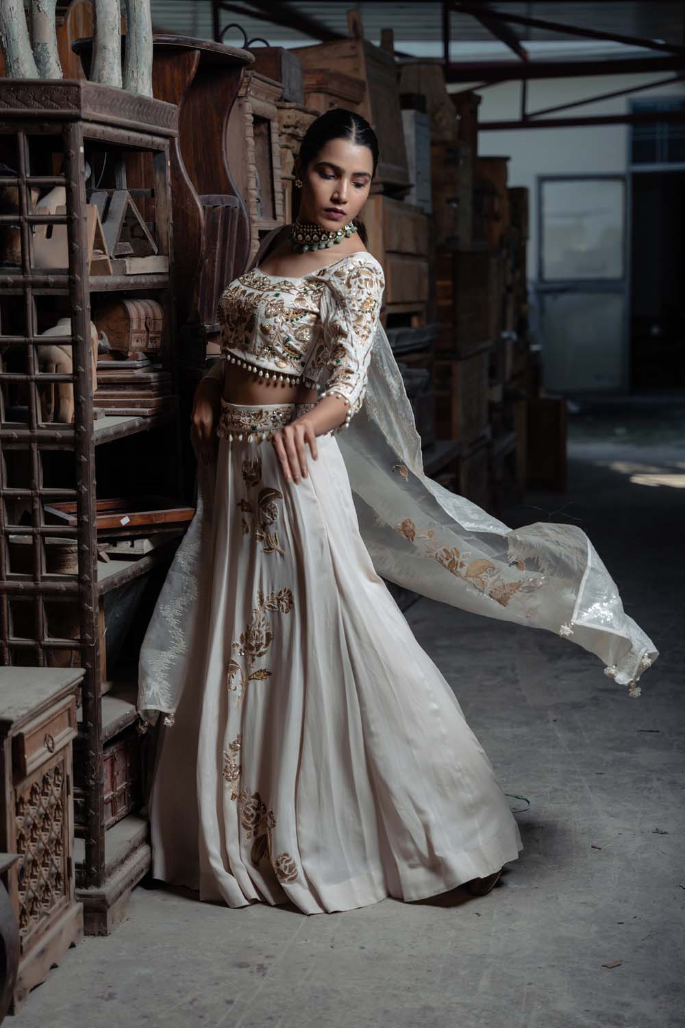 Buy White and Silver Sequin Net Lehenga Set by ASTHA NARANG at Ogaan Online  Shopping Site