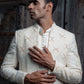 Nameen - Off White Blazer with Kurta with Pant