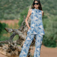 Hydranega Co-ord Set - Powder Blue Sleeveless Top and Pants Set