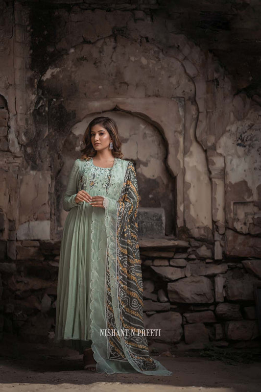 Guvaaksh - Anarkali Suit with Dupatta Set