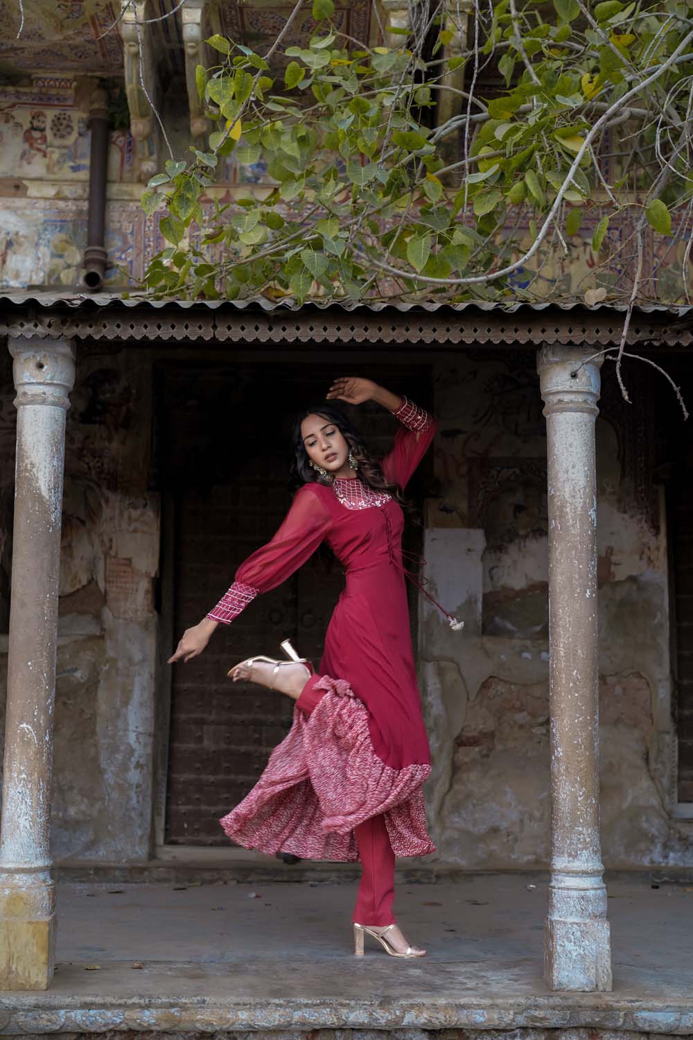 Rusi - Red Anarkali Suit