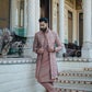 Neeraj - Rose Gold Long Jacket With Kurta And Pant